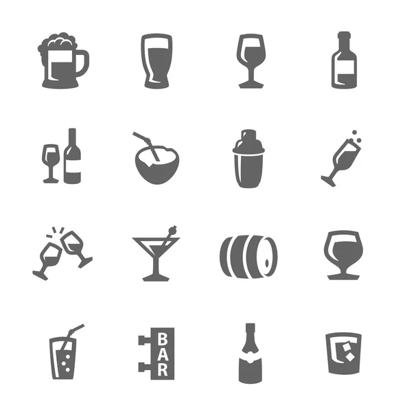 Alcoholic beverages icons — Stock Vector