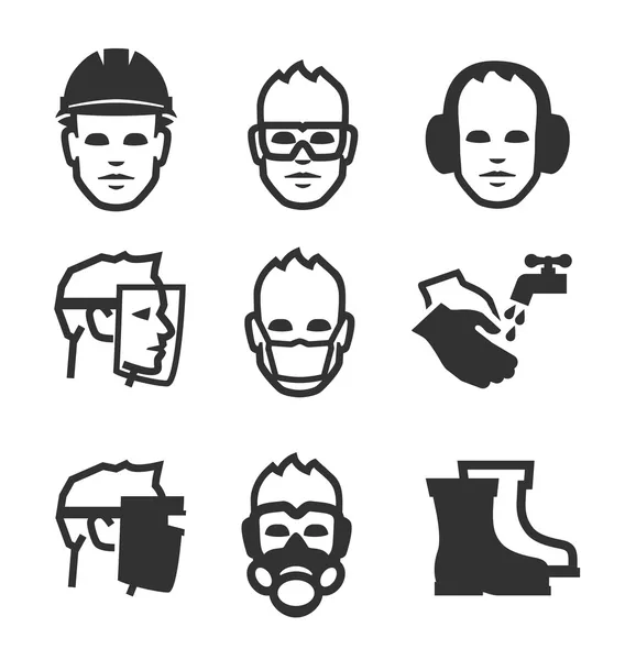 Job safety icons — Stock Vector