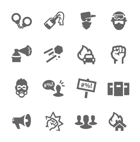 Protesters icons — Stock Vector