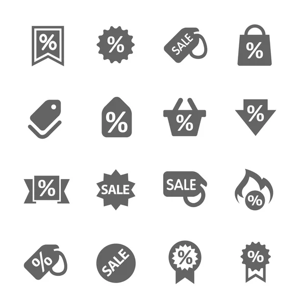 Etiquetas de descuento iconos — Vector de stock