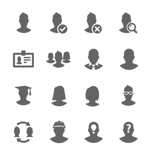 Set di icone semplici relative agli utenti — Vettoriale Stock
