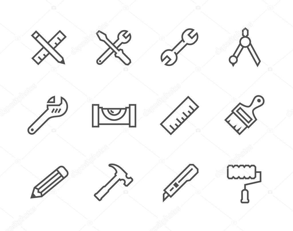 Thin line Tools icons