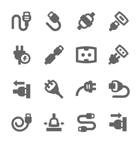 Plug in iconos — Vector de stock