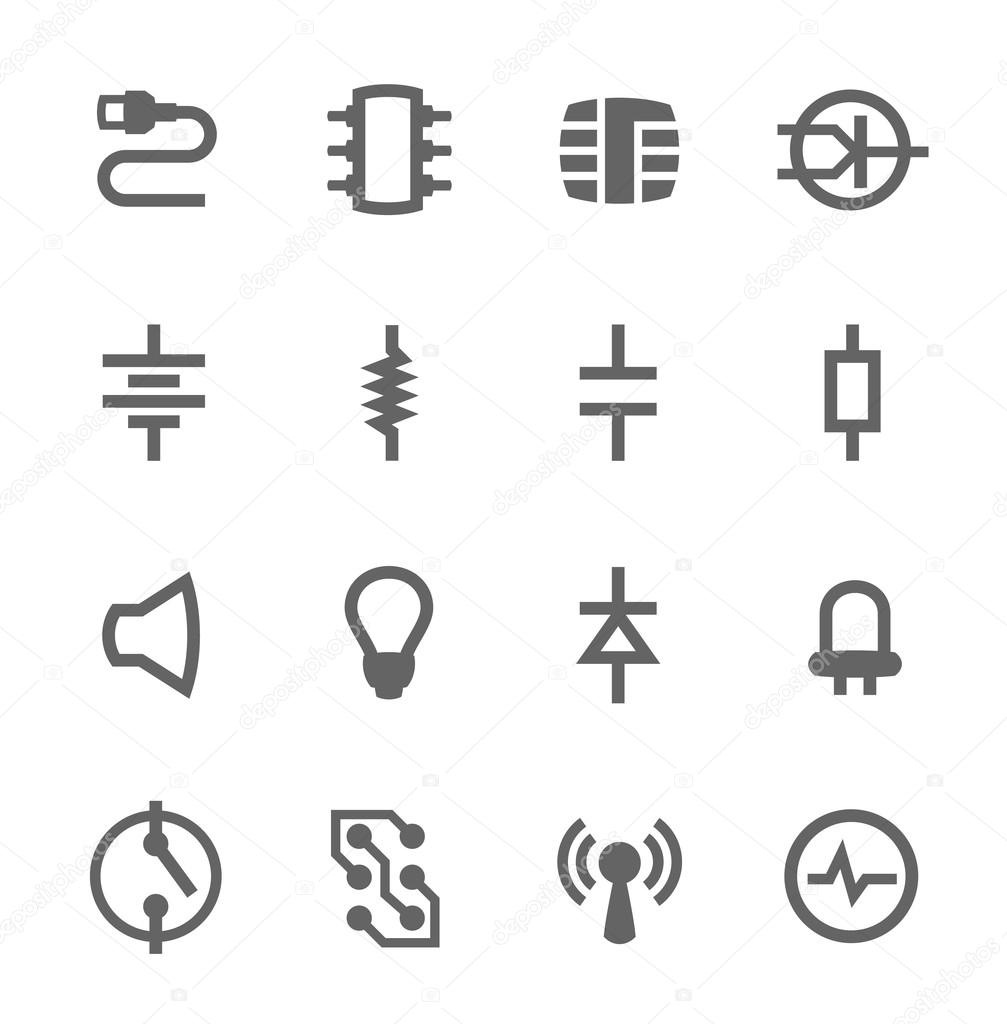 Electronic components icons