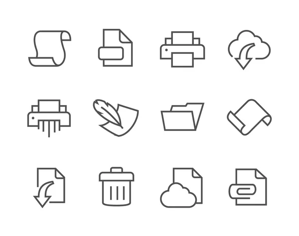 Gestreifte Symbole für Dokumente und Papiere — Stockvektor