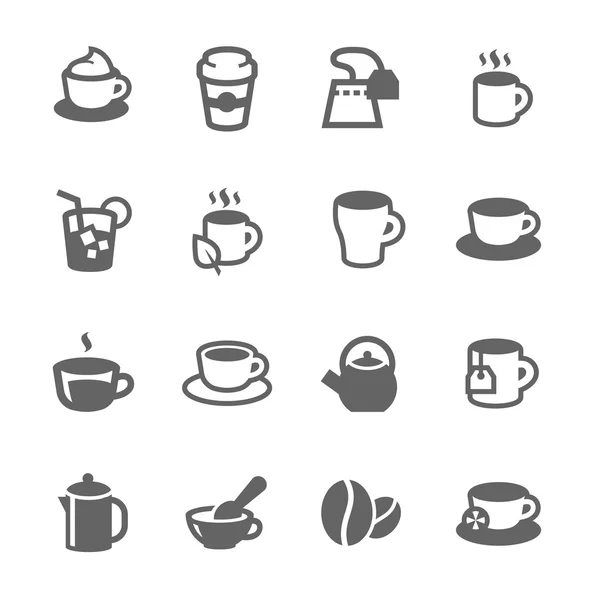 Kawa i herbata ikony — Wektor stockowy