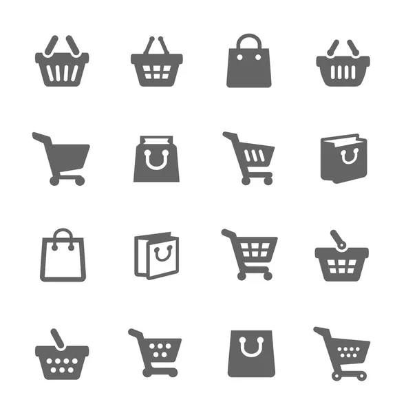 Bolsas de compras y carros — Vector de stock