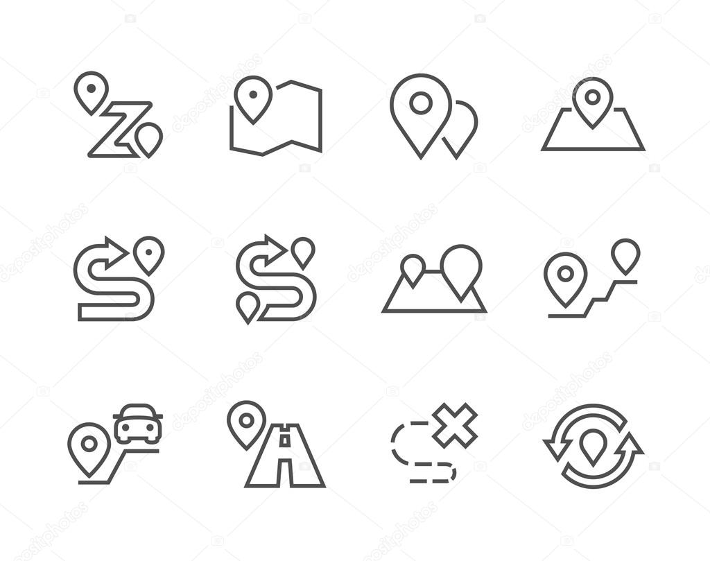 Outline Route Icons