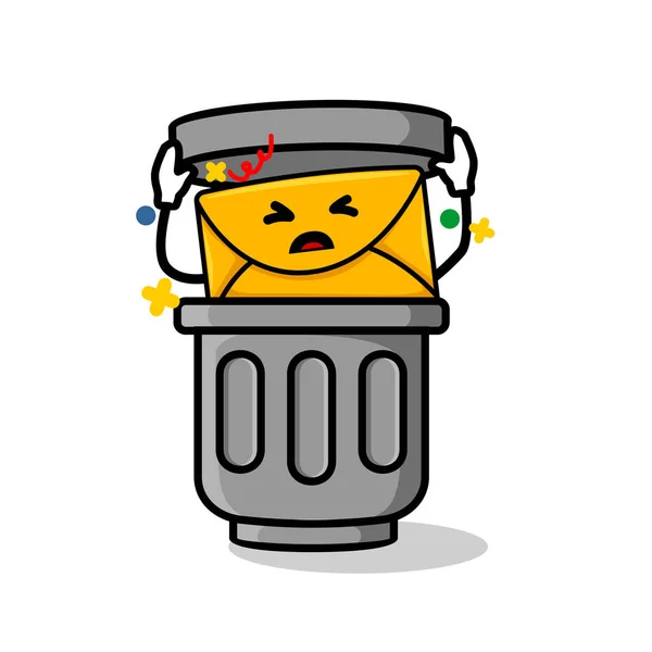 스팸이나 개념입니다 Iside Dumb Bin Vector Illustration — 스톡 벡터