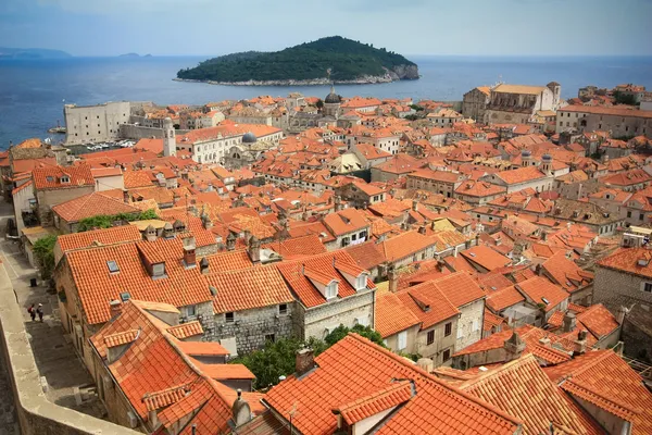 Oranje daken van dubrovnik — Stockfoto