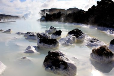 İzlanda'daki mavi lagün jeotermal spa
