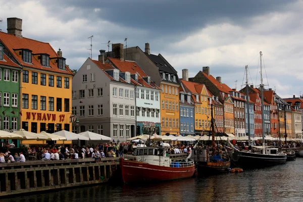 Nabrzeża Nyhavn w Kopenhadze — Zdjęcie stockowe