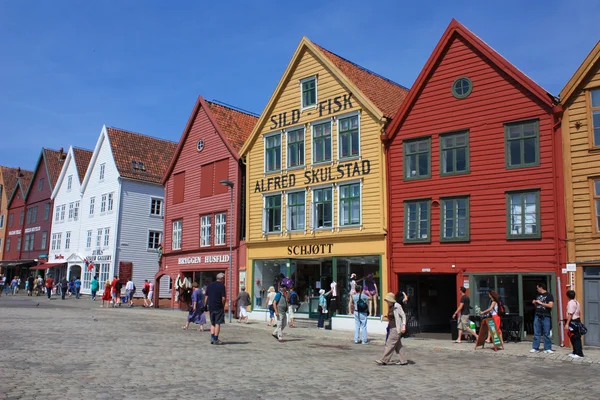 Wooden houses of Bryggen district in Bergen, Norway — Stock Photo, Image