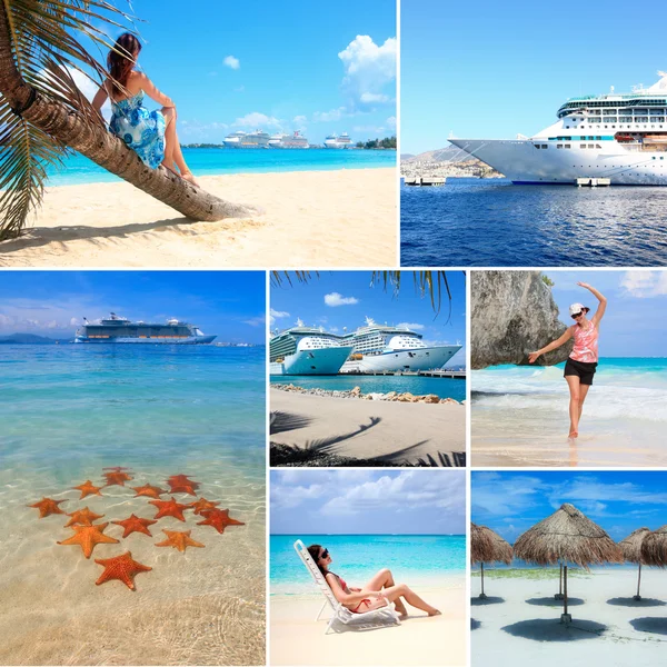 Travel to the Caribbean collage Stock Picture