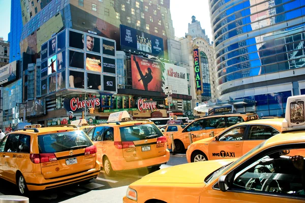 New york city gele cabines — Stockfoto