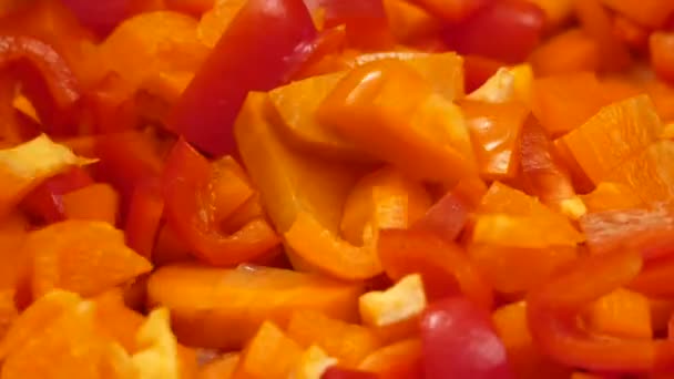 Готуємо Овочі Сковороді Готуємо Обід Сковороді Обсмажуємо Овочі Впритул — стокове відео