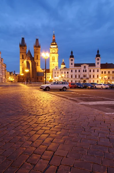 Hradec Králové por la noche —  Fotos de Stock