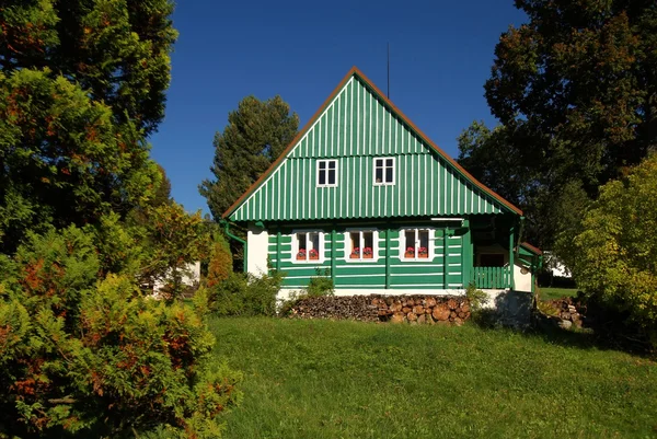 Groene cottage — Stockfoto