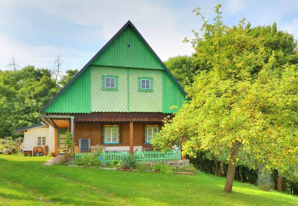 Muy Bonita Casa Madera República Checa — Foto de Stock