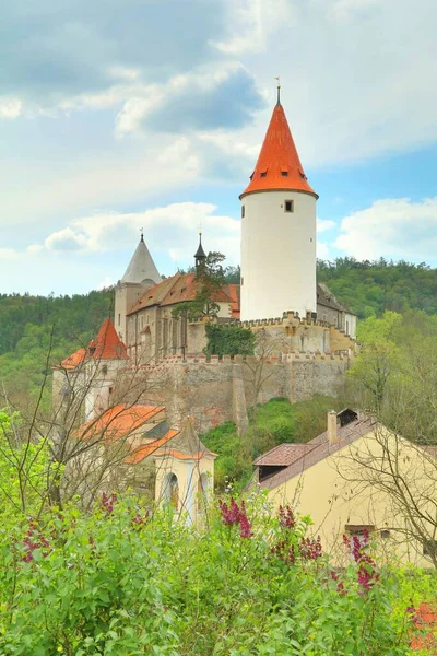 Όμορφο Κάστρο Krivoklat Στην Τσεχική Δημοκρατία Στην Ευρώπη — Φωτογραφία Αρχείου