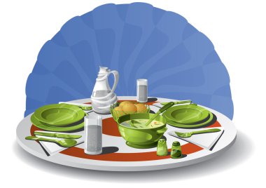 bir tablo için iki set vektör çizim.