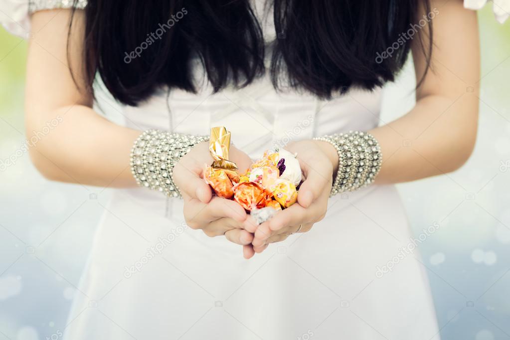 Girl s Hands Holding Candy