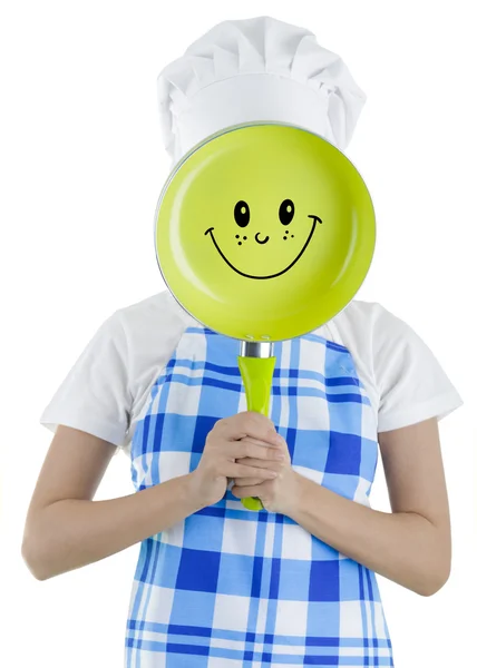 Frying Pan Smiley Face — Stock Photo, Image