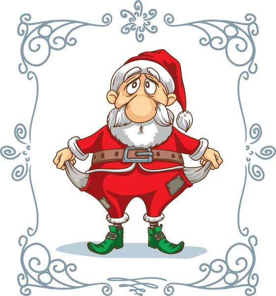 Broke Santa Cartoon — Stock Vector