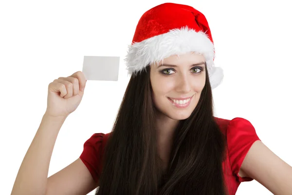 Christmas Girl with Card — Stock Photo, Image