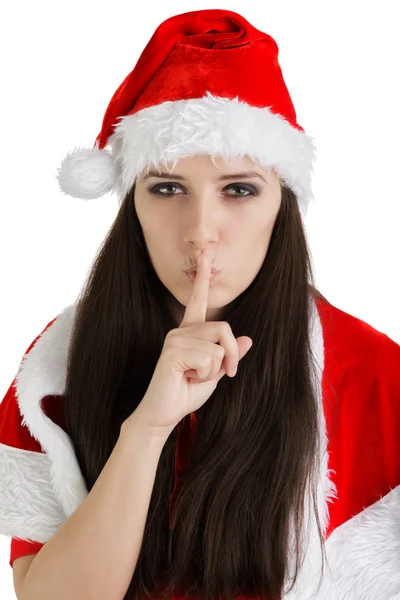 Christmas Girl with a Secret — Stock Photo, Image