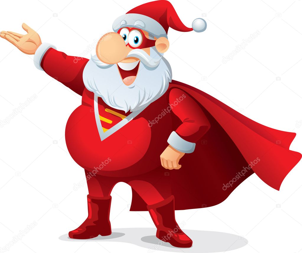 Super Santa - Vector Cartoon