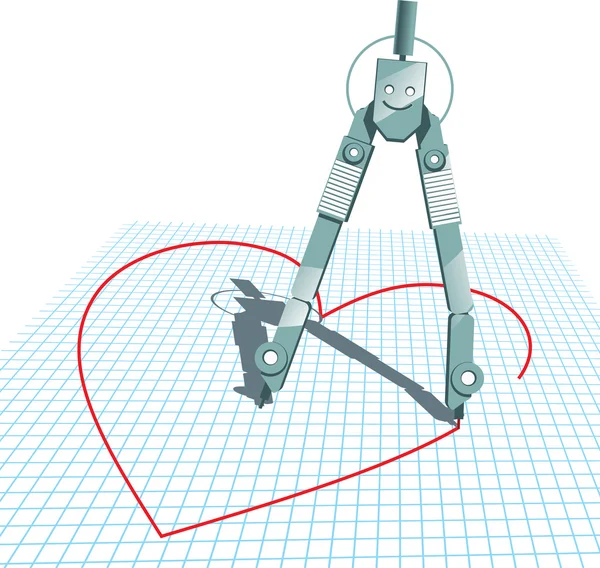 Compasses in Love - Vector Illustration — Stock Vector