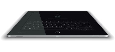 vector tablet frontale mening horizontaal oppervlak
