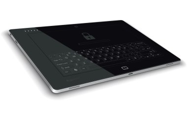 vektör tablet sol yan görünüm yatay yüzey