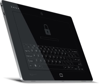 Tablet sol yan görünümü geri eğilerek vektör