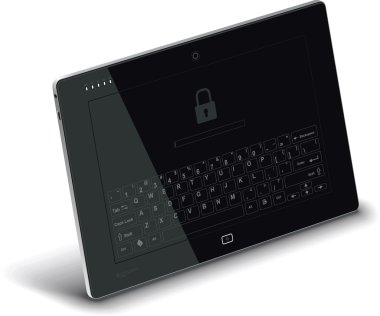 vektör tablet yan görünüm sanal klavye ile yaptı