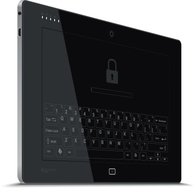 vektör tablet sol tarafında dikey görünüm