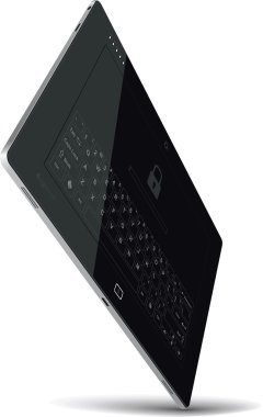 bir köşede duran vektör tablet
