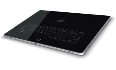 vektör tablet sağ tarafta görünümü yatay yüzey