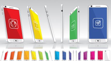 Beyaz akıllı telefon - birden çok kez bakıldı