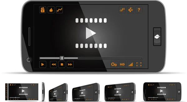 Reproductor de vídeo Smartphone — Archivo Imágenes Vectoriales