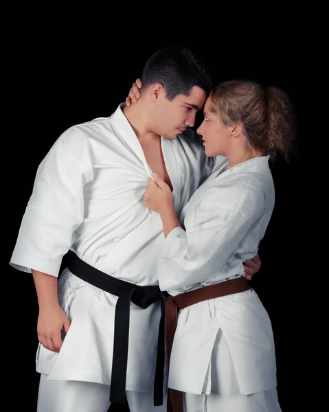 Karate pár vášeň — Stock fotografie