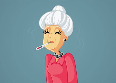 Hasta Son Sınıfın Yüksek Ateşli Vektör İllüstrasyonu