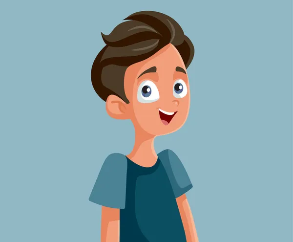 Feliz Adolescente Chico Sonriente Vector Dibujos Animados — Vector de stock