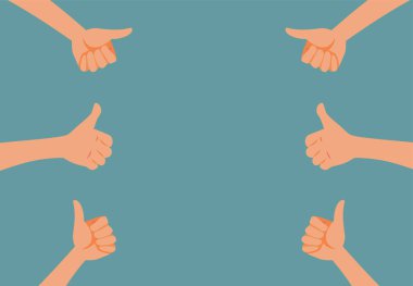 Hands Holding Thumbs Up in Sign Of Appreciation Vector Cartoon clipart