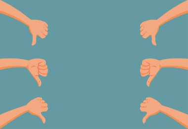 El Tutma Başparmakları Hoşlanılmayan İşaret Vektörü İllüstrasyonu