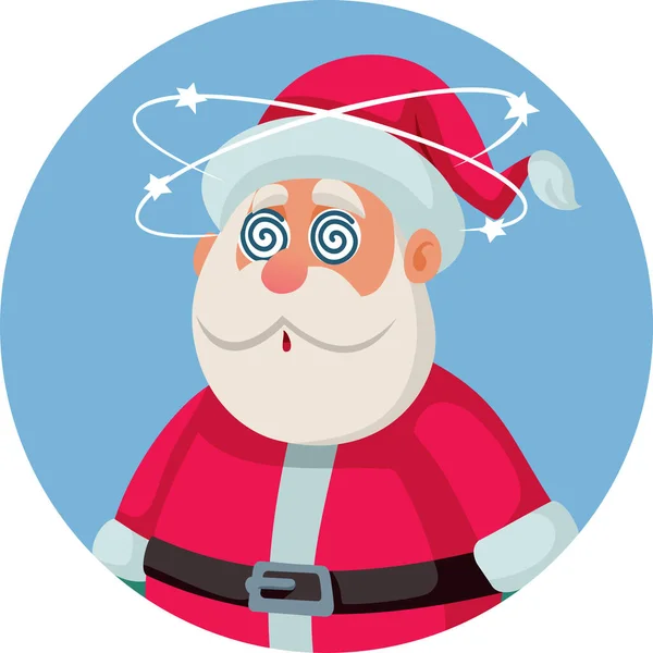 Schwindelerregender Weihnachtsmann Vector Cartoon Illustration — Stockvektor