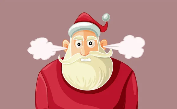 Angry Santa Claus Vector Cartoon Illustration — Stock Vector