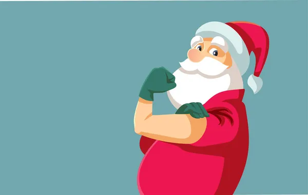 Forte Illustrazione Del Fumetto Del Vettore Babbo Natale — Vettoriale Stock