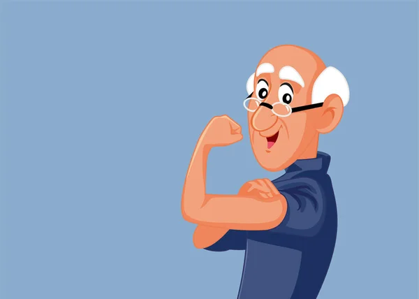 Muscoli Flessibili Dell Uomo Anziano Forte Sano — Vettoriale Stock